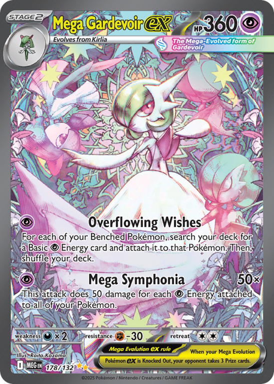 Pokémonkaart Mega Gardevoir ex nummer 178/132 uit de set Mega Evolution