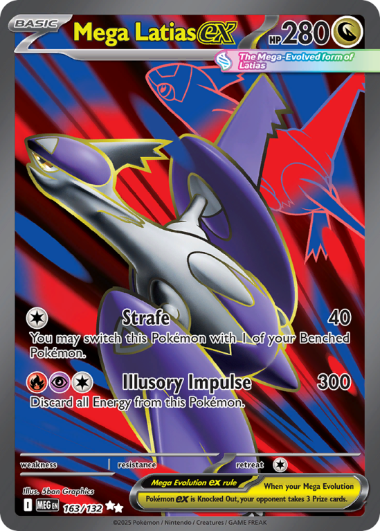 Pokémonkaart Mega Latias ex nummer 163/132 uit de set Mega Evolution