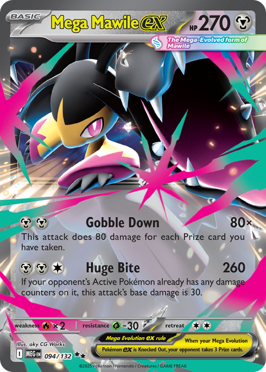 Pokémonkaart Mega Mawile ex nummer 94/132 uit de set Mega Evolution