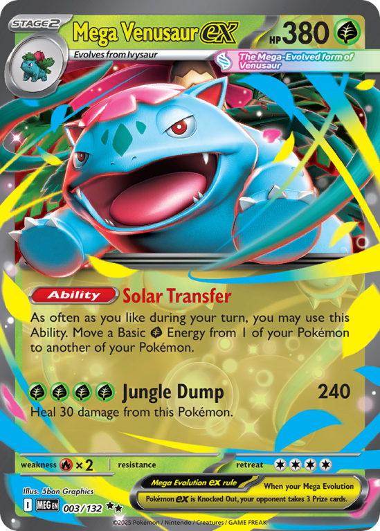 Pokémonkaart Mega Venusaur ex nummer 3/132 uit de set Mega Evolution