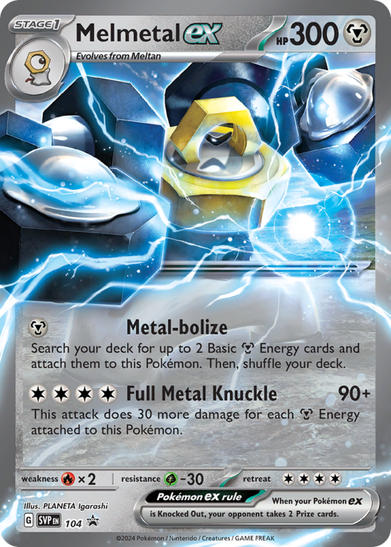 Pokémonkaart Melmetal ex nummer 104/14 uit de set Scarlet & Violet Black Star Promos (Scarlet & Violet)