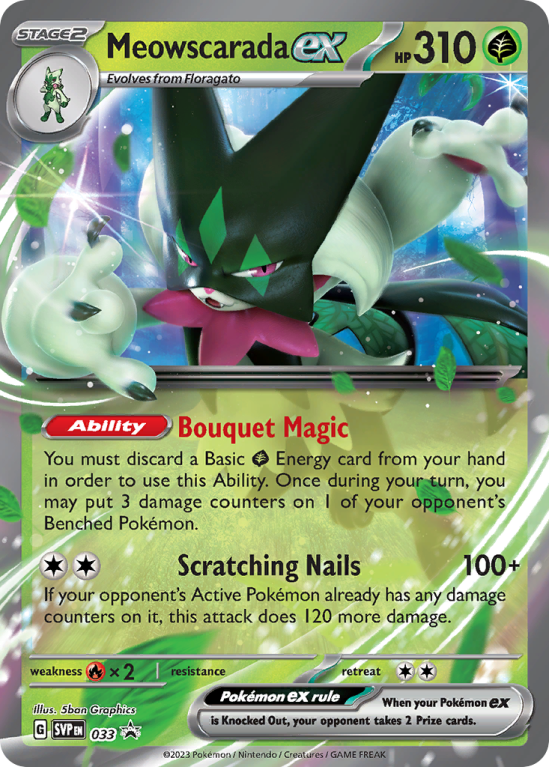 Pokémonkaart Meowscarada ex nummer 33/14 uit de set Scarlet & Violet Black Star Promos (Scarlet & Violet)