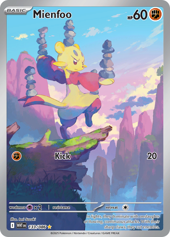 Pokémonkaart Mienfoo nummer 133/86 uit de set White Flare (Scarlet & Violet)