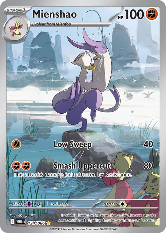 Pokémonkaart Mienshao nummer 134/86 uit de set White Flare (Scarlet & Violet)