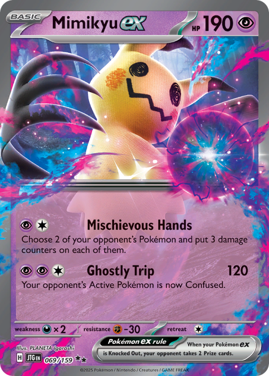 Pokémonkaart Mimikyu ex nummer 69/159 uit de set Journey Together (Scarlet & Violet)