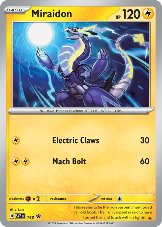 Pokémonkaart Miraidon nummer 148/14 uit de set Scarlet & Violet Black Star Promos (Scarlet & Violet)
