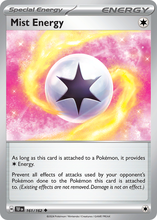 Pokémonkaart Mist Energy nummer 161/162 uit de set Temporal Forces (Scarlet & Violet)