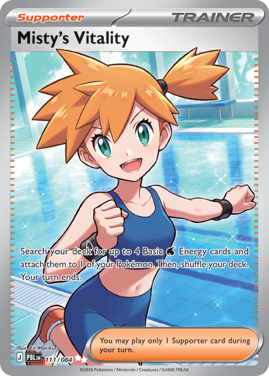 Pokémonkaart Misty's Vitality nummer 111/84 uit de set Pitch Black (Mega Evolution)