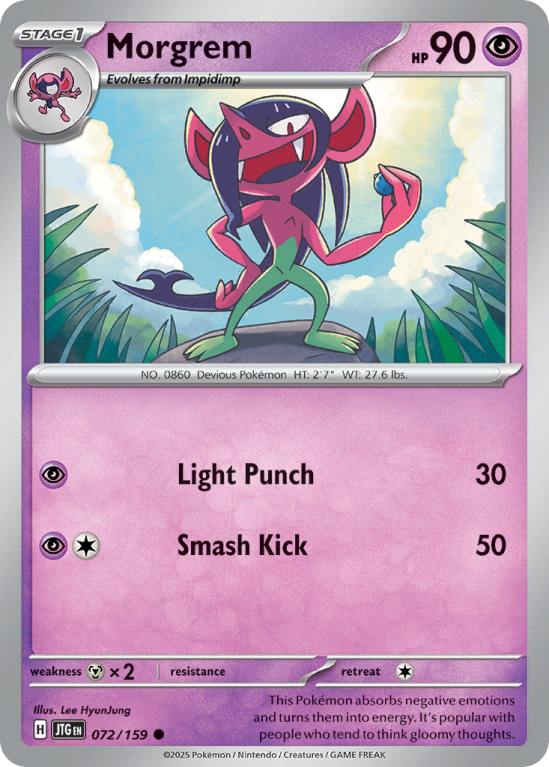 Pokémonkaart Morgrem nummer 72/159 uit de set Journey Together (Scarlet & Violet)