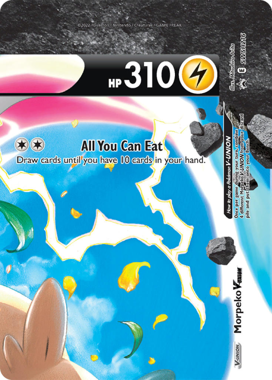 Pokémonkaart Morpeko V-UNION nummer SWSH216/103 uit de set SWSH Black Star Promos (Sword & Shield)
