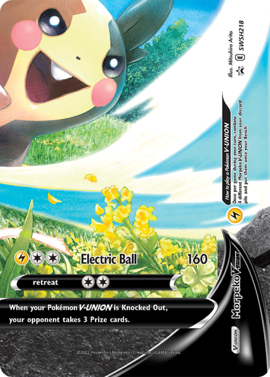 Pokémonkaart Morpeko V-UNION nummer SWSH218/103 uit de set SWSH Black Star Promos (Sword & Shield)