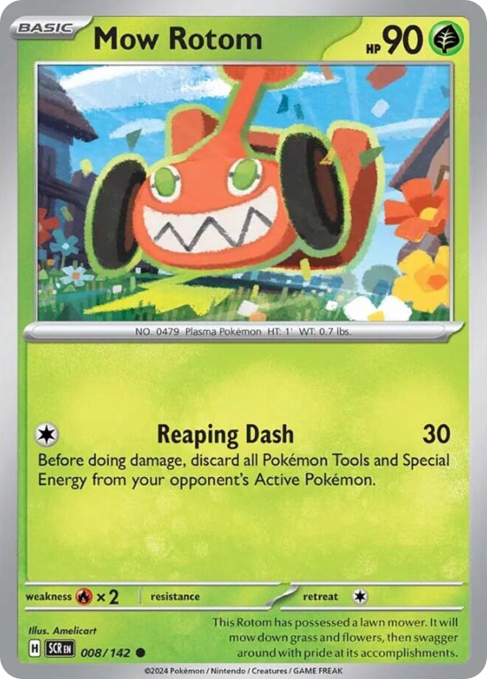 Pokémonkaart Mow Rotom nummer 8/142 uit de set Stellar Crown (Scarlet & Violet)