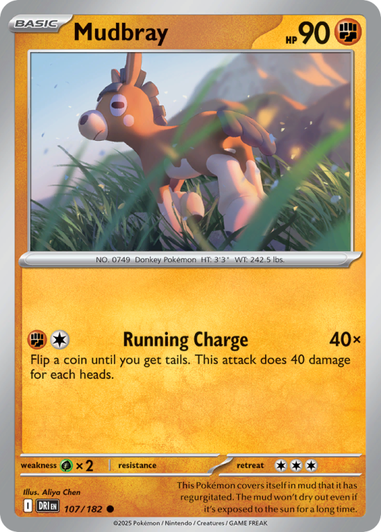 Pokémonkaart Mudbray nummer 107/182 uit de set Destined Rivals (Scarlet & Violet)