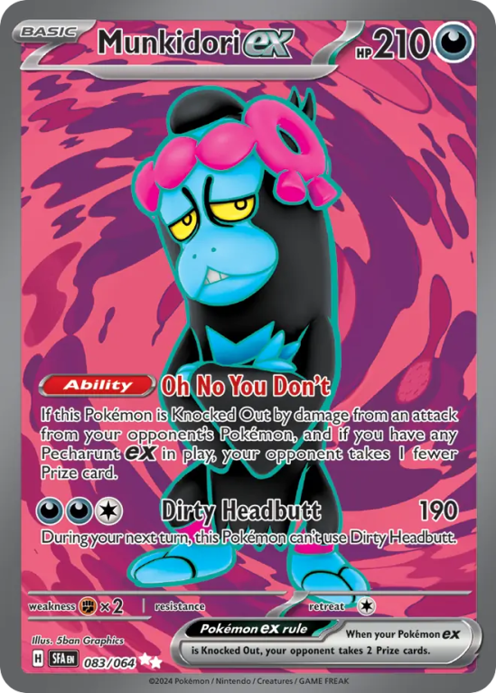 Pokémonkaart Munkidori ex nummer 83/64 uit de set Shrouded Fable (Scarlet & Violet)