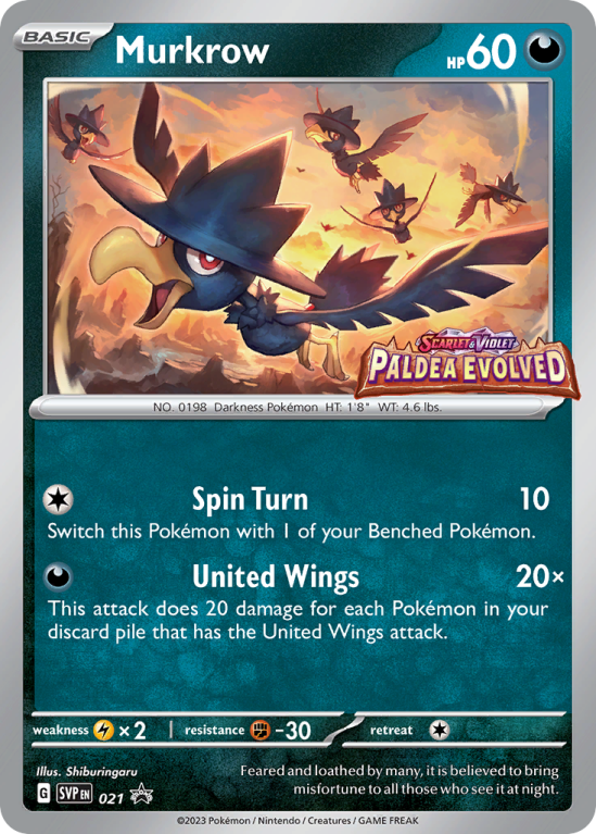 Pokémonkaart Murkrow nummer 21/14 uit de set Scarlet & Violet Black Star Promos (Scarlet & Violet)