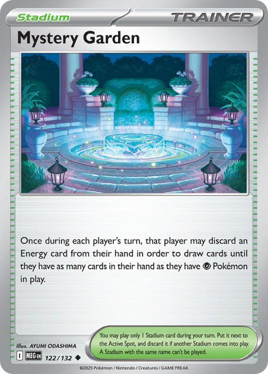 Pokémonkaart Mystery Garden nummer 122/132 uit de set Mega Evolution