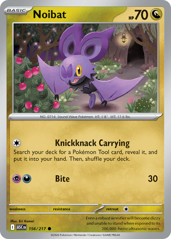 Pokémonkaart Noibat nummer 156/217 uit de set Ascended Heroes (Mega Evolution)