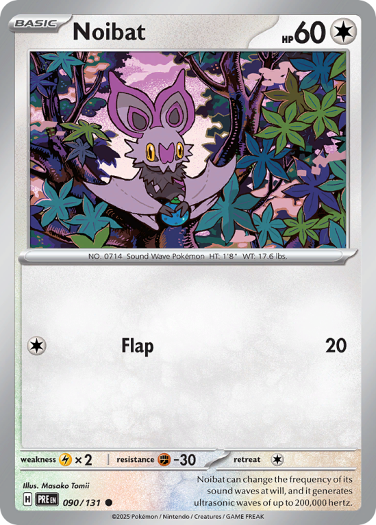 Pokémonkaart Noibat nummer 90/131 uit de set Prismatic Evolutions (Scarlet & Violet)