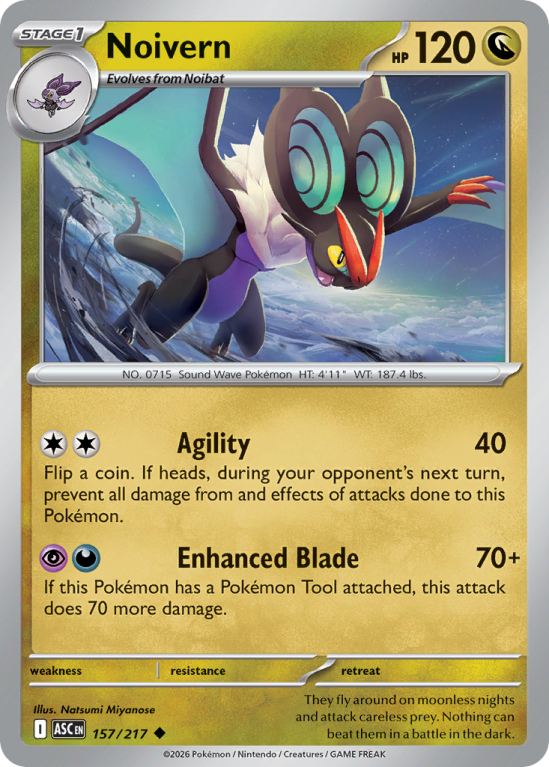 Pokémonkaart Noivern nummer 157/217 uit de set Ascended Heroes (Mega Evolution)