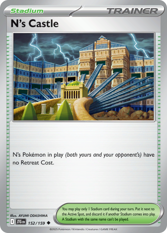 Pokémonkaart N's Castle nummer 152/159 uit de set Journey Together (Scarlet & Violet)
