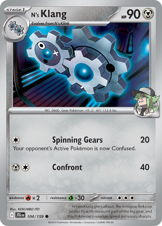 Pokémonkaart N's Klang nummer 104/159 uit de set Journey Together (Scarlet & Violet)