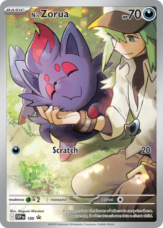 Pokémonkaart N's Zorua nummer 189/14 uit de set Scarlet & Violet Black Star Promos (Scarlet & Violet)