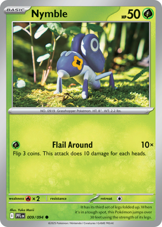 Pokémonkaart Nymble nummer 9/94 uit de set Phantasmal Flames (Mega Evolution)
