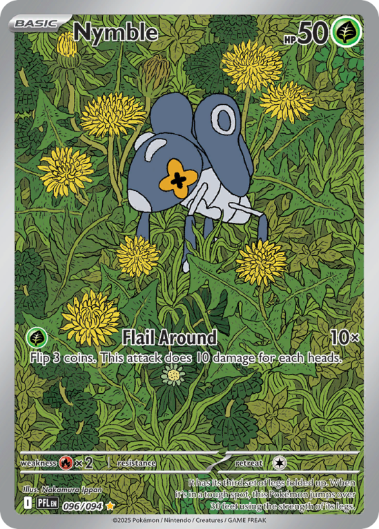 Pokémonkaart Nymble nummer 96/94 uit de set Phantasmal Flames (Mega Evolution)