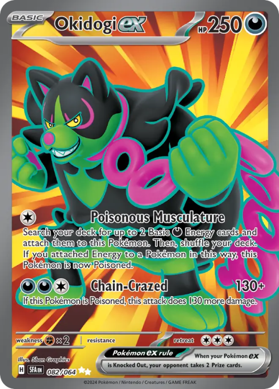 Pokémonkaart Okidogi ex nummer 82/64 uit de set Shrouded Fable (Scarlet & Violet)