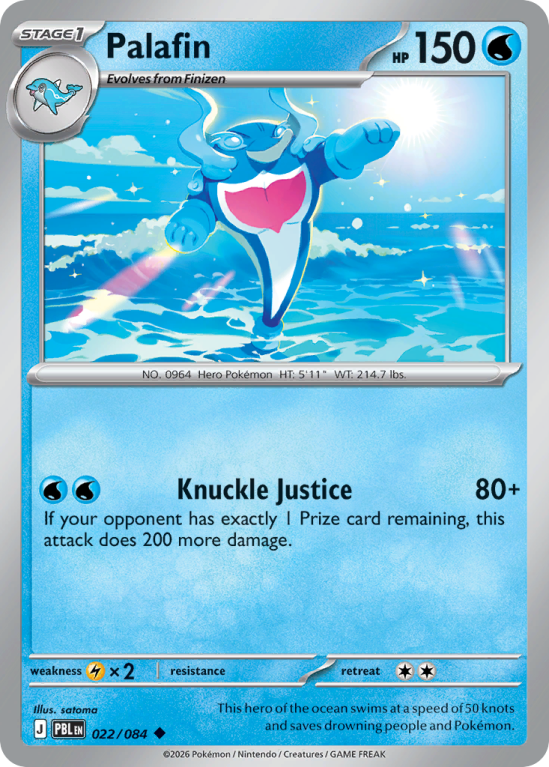 Pokémonkaart Palafin nummer 22/84 uit de set Pitch Black (Mega Evolution)
