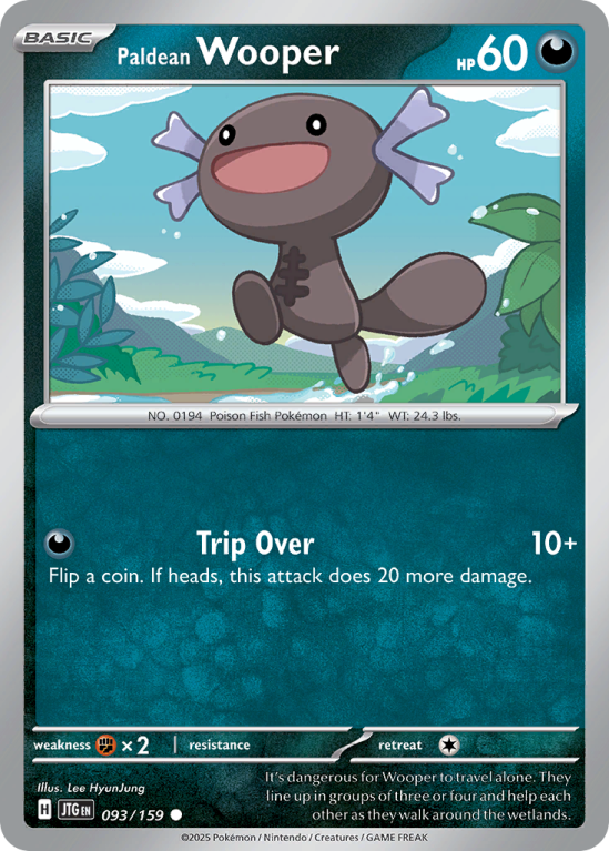 Pokémonkaart Paldean Wooper nummer 93/159 uit de set Journey Together (Scarlet & Violet)