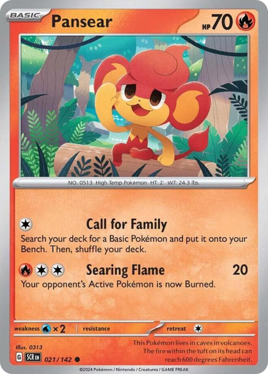 Pokémonkaart Pansear nummer 21/142 uit de set Stellar Crown (Scarlet & Violet)