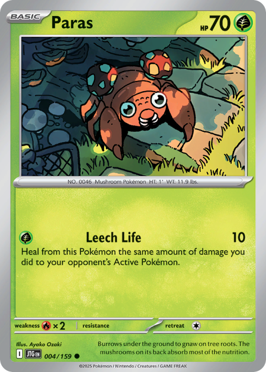 Pokémonkaart Paras nummer 4/159 uit de set Journey Together (Scarlet & Violet)