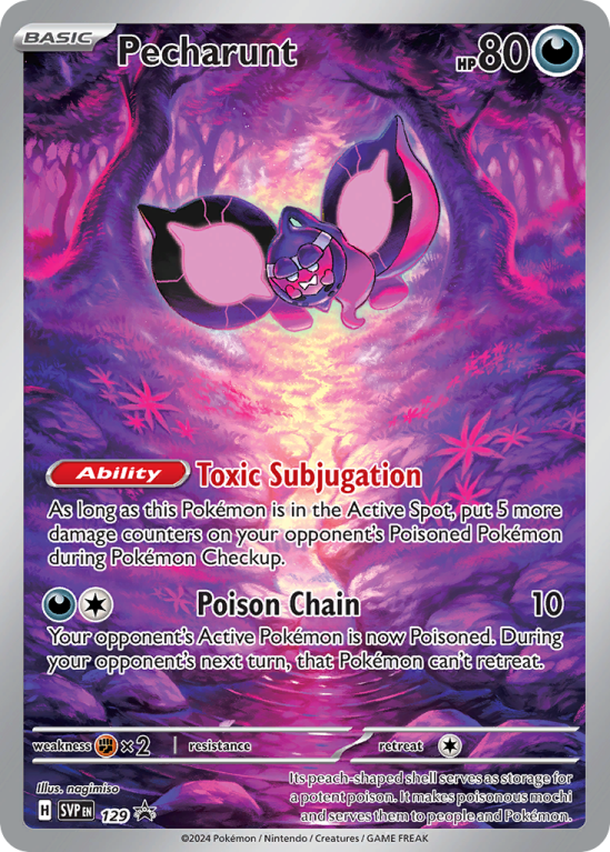 Pokémonkaart Pecharunt nummer 129/14 uit de set Scarlet & Violet Black Star Promos (Scarlet & Violet)