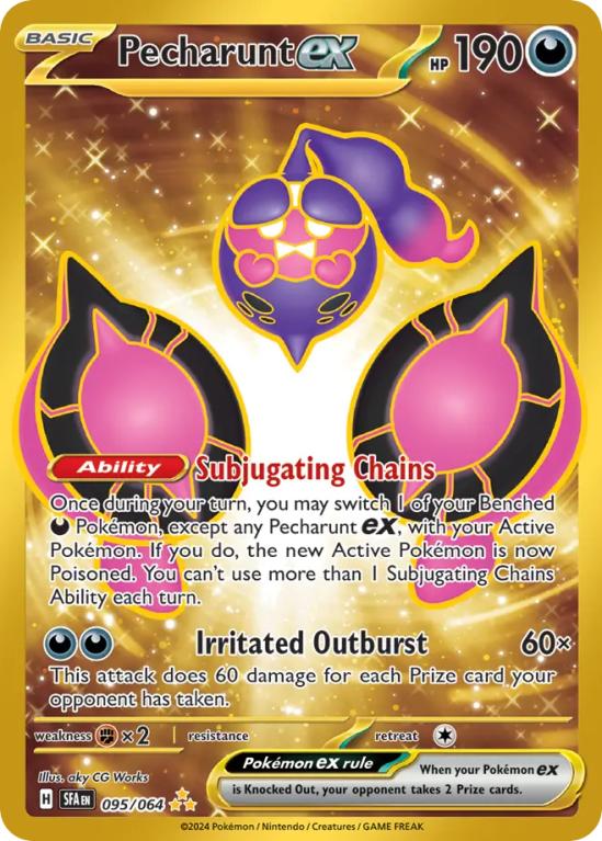 Pokémonkaart Pecharunt ex nummer 95/64 uit de set Shrouded Fable (Scarlet & Violet)