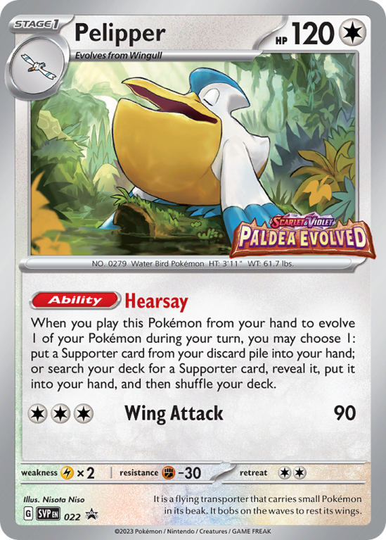 Pokémonkaart Pelipper nummer 22/14 uit de set Scarlet & Violet Black Star Promos (Scarlet & Violet)