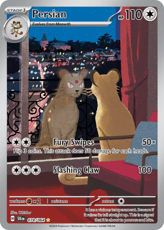 Pokémonkaart Persian nummer 78/64 uit de set Shrouded Fable (Scarlet & Violet)