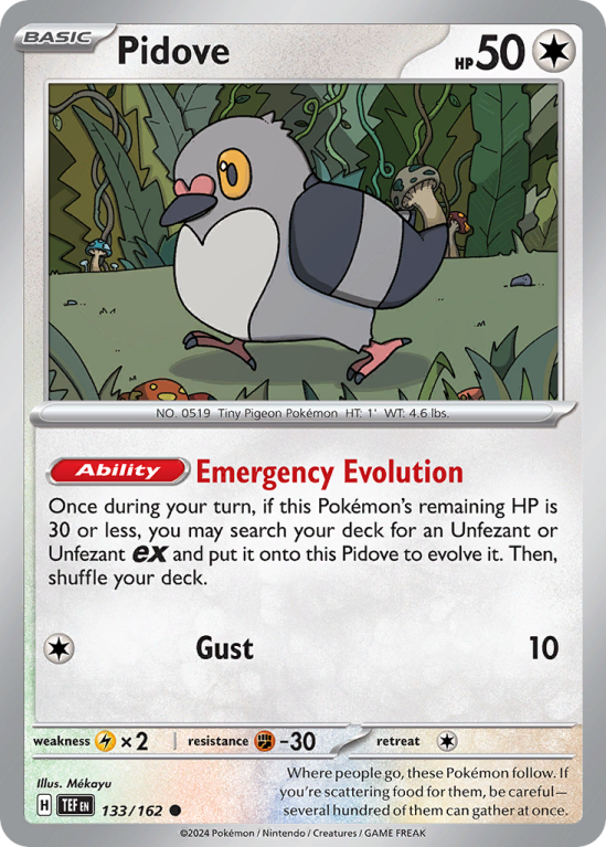Pokémonkaart Pidove nummer 133/162 uit de set Temporal Forces (Scarlet & Violet)