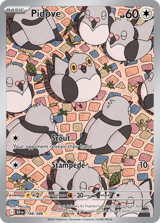 Pokémonkaart Pidove nummer 148/86 uit de set Black Bolt (Scarlet & Violet)