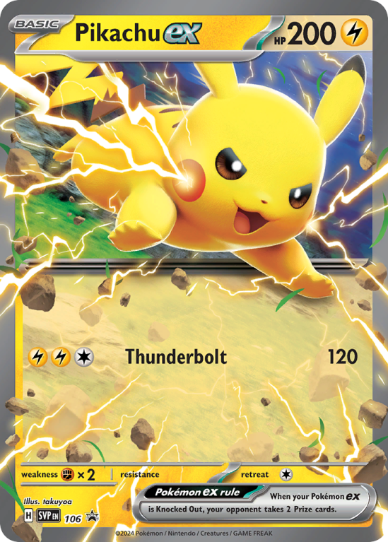 Pokémonkaart Pikachu ex nummer 106/14 uit de set Scarlet & Violet Black Star Promos (Scarlet & Violet)