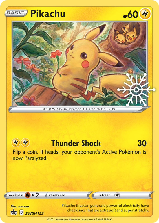 Pokémonkaart Pikachu nummer SWSH153/103 uit de set SWSH Black Star Promos (Sword & Shield)