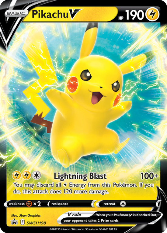 Pokémonkaart Pikachu V nummer SWSH198/103 uit de set SWSH Black Star Promos (Sword & Shield)