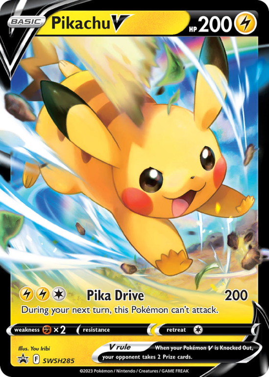 Pokémonkaart Pikachu V nummer SWSH285/103 uit de set SWSH Black Star Promos (Sword & Shield)
