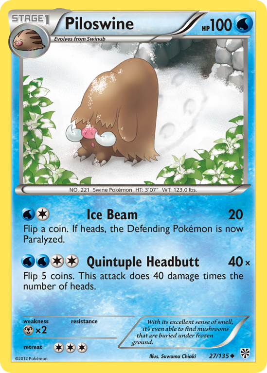 Piloswine 27/135 Black & White Plasma Storm