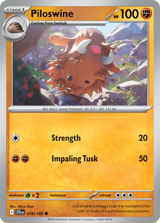Pokémonkaart Piloswine nummer 78/159 uit de set Journey Together (Scarlet & Violet)