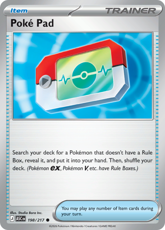Pokémonkaart Poké Pad nummer 198/217 uit de set Ascended Heroes (Mega Evolution)