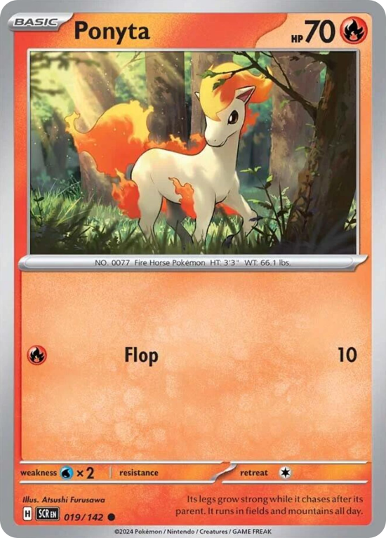 Pokémonkaart Ponyta nummer 19/142 uit de set Stellar Crown (Scarlet & Violet)