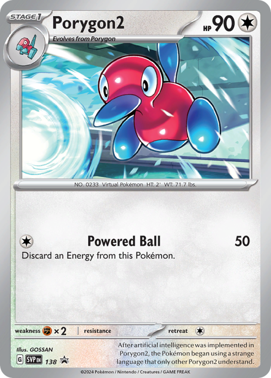 Pokémonkaart Porygon2 nummer 138/14 uit de set Scarlet & Violet Black Star Promos (Scarlet & Violet)