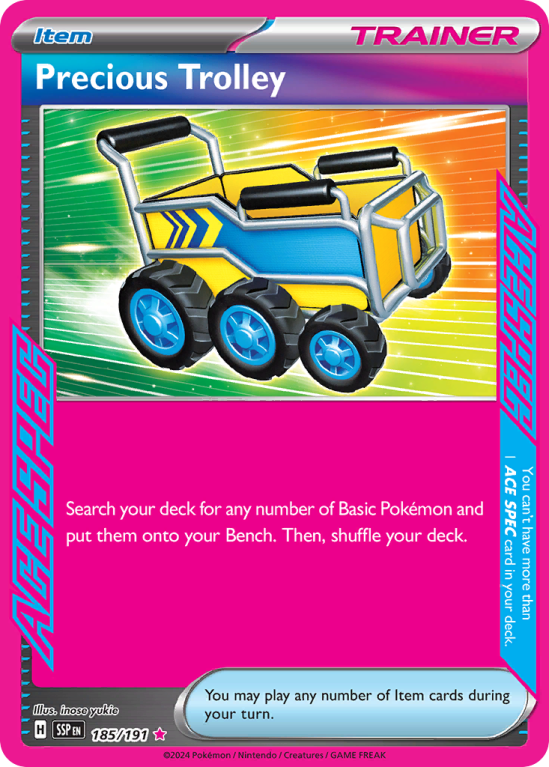 Pokémonkaart Precious Trolley nummer 185/191 uit de set Surging Sparks (Scarlet & Violet)