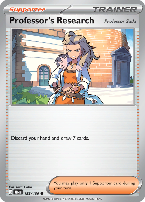 Pokémonkaart Professor's Research nummer 155/159 uit de set Journey Together (Scarlet & Violet)
